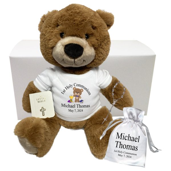 First Communion Teddy Bear Gift Set - Personalized 14  Ginger Bear For Sale