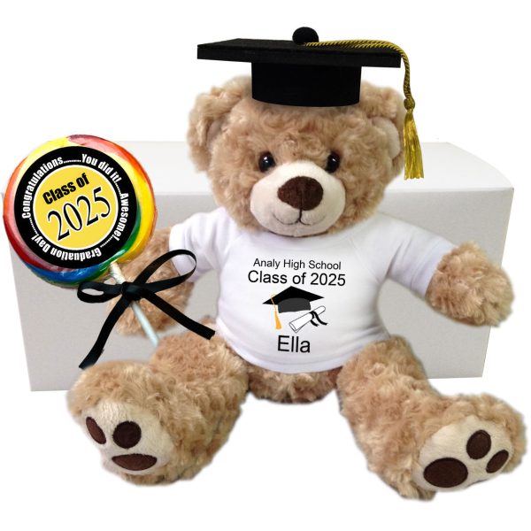 Graduation Teddy Bear Personalized Gift Set - 13  Honey Vera Bear, Class of 2025 or any year Discount