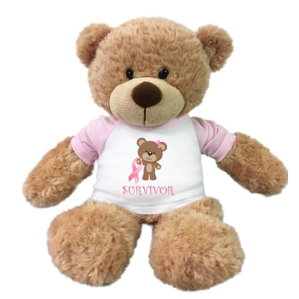 Breast Cancer Support Teddy Bear - Personalized 13  Bonny Bear, Survivor or Believe Design For Discount