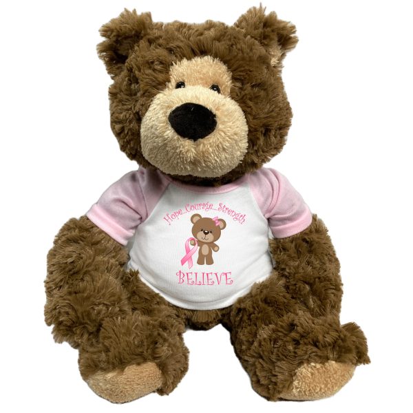 Breast Cancer Support Teddy Bear - Personalized 14  Bear Hugs, Survivor or Believe Design For Sale