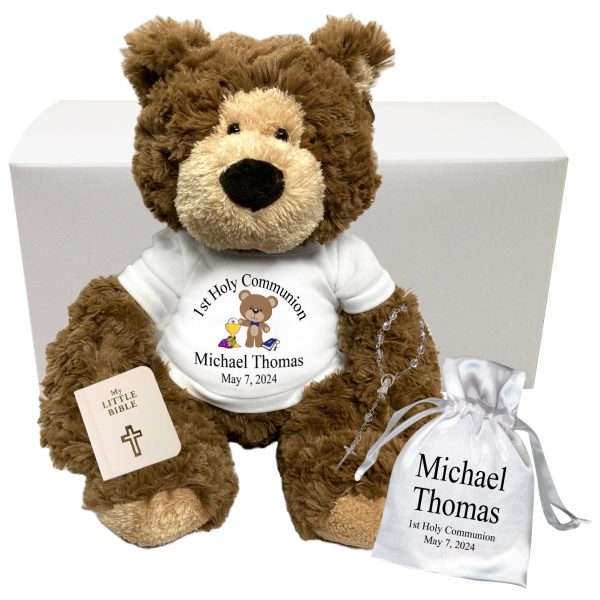 First Communion Teddy Bear Gift Set - Personalized 14  Bear Hugs For Sale