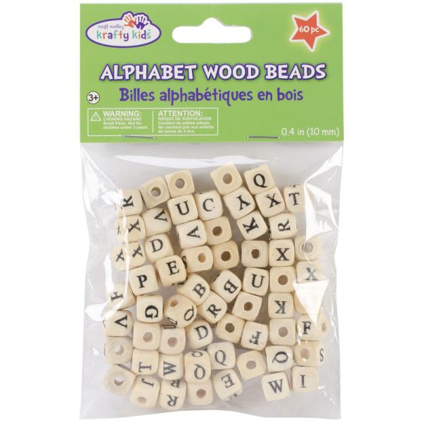Wooden Alphabet Beads 8mm BD301-A Hot on Sale