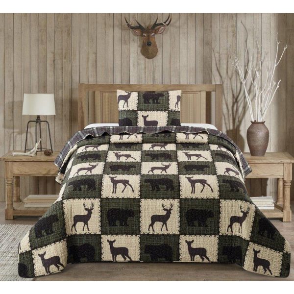 Stitched Forest Verdant Quilt Set DQ10084 Hot on Sale