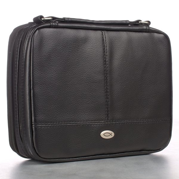 Black Faux Leather Organizer Bible Cover BBM456 Online Hot Sale - Image 4