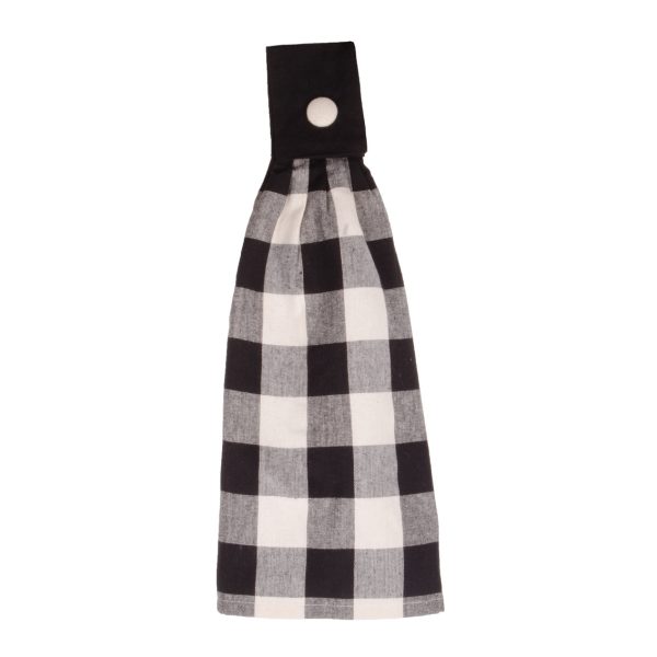 Black Buffalo Checked Tab Tea Towel TT510011 Supply