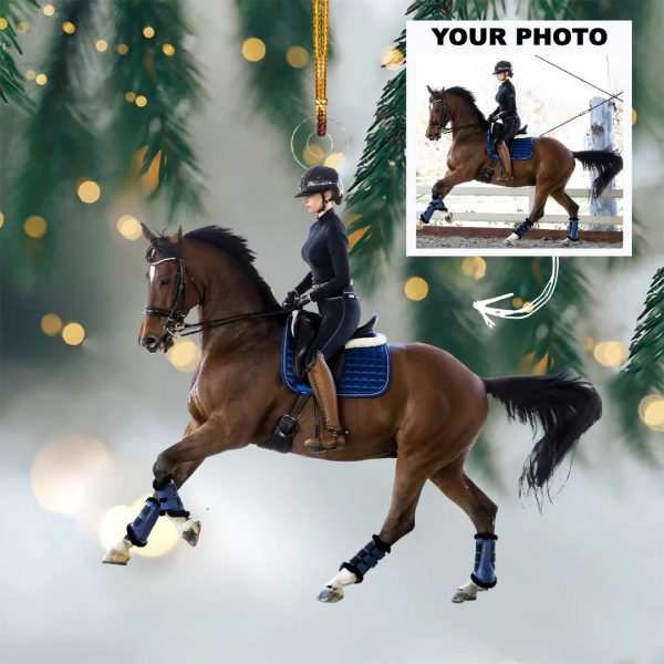 Custom Photo Gifts For Horse Riding Lovers, Upload Riding Photo Christmas Ornament 13pgvp140924 Online Hot Sale - Image 4